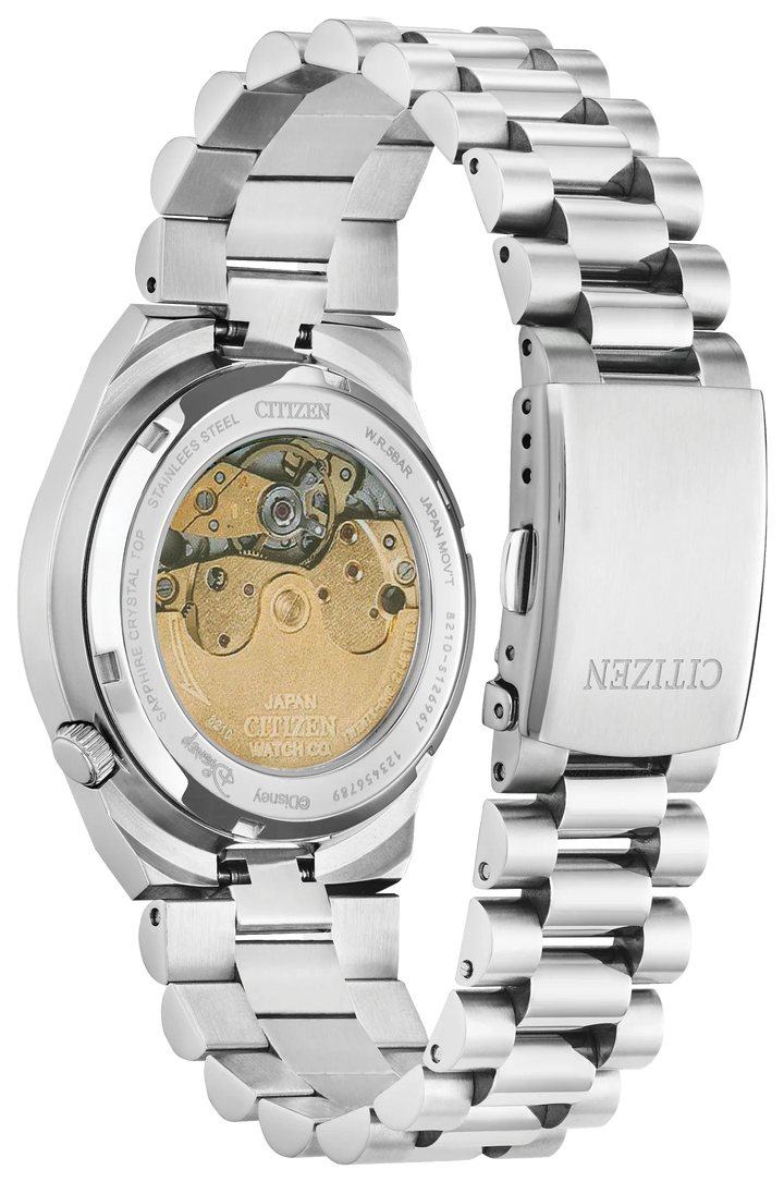 Citizen NJ0156-50W TSUYOSA Minnie Mouse automatic watch caseback view