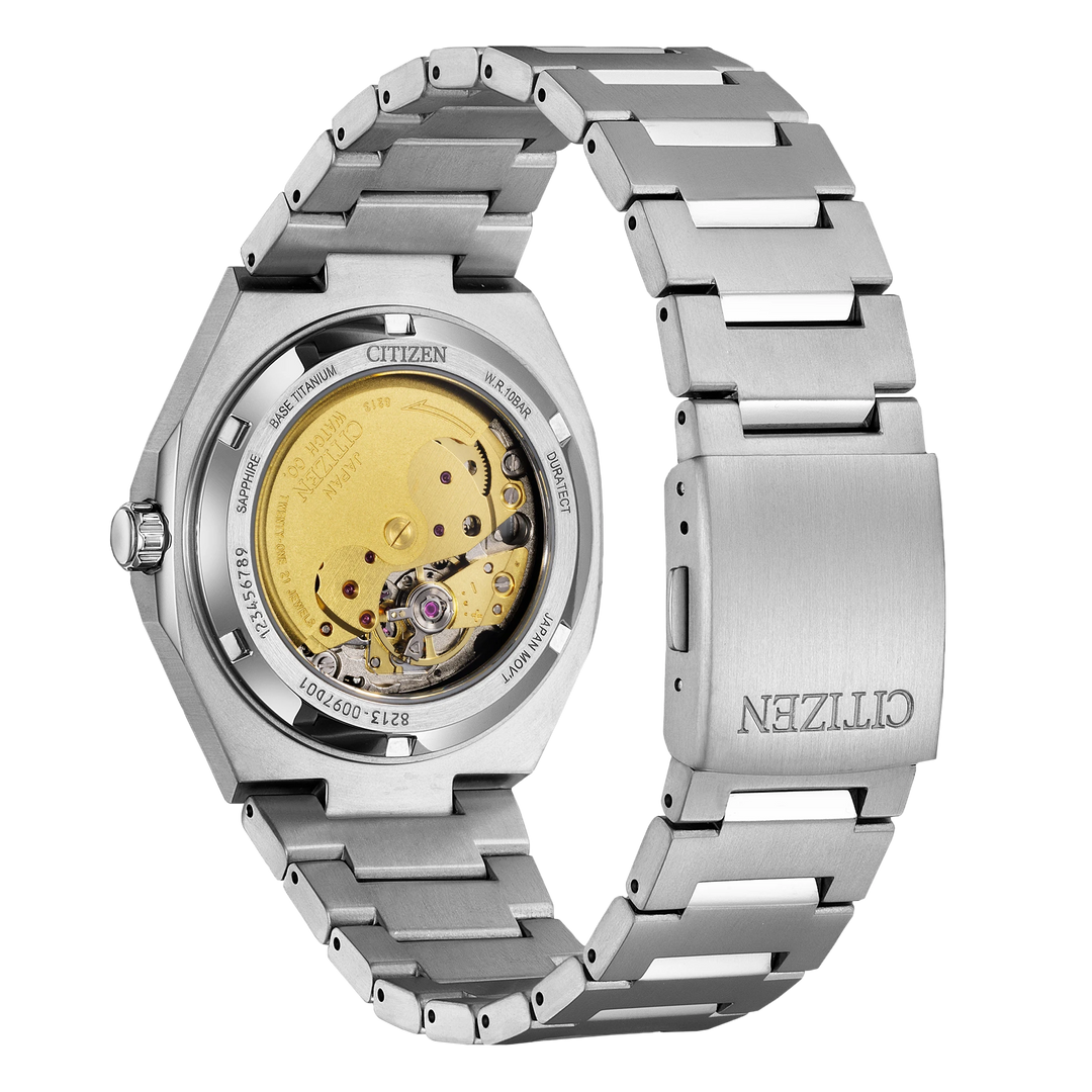 Citizen NJ0180-80L Zenshin Mechanical caseback and bracelet view