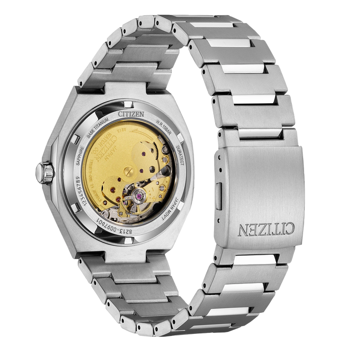 Citizen NJ0180-80L Zenshin Mechanical caseback and bracelet view