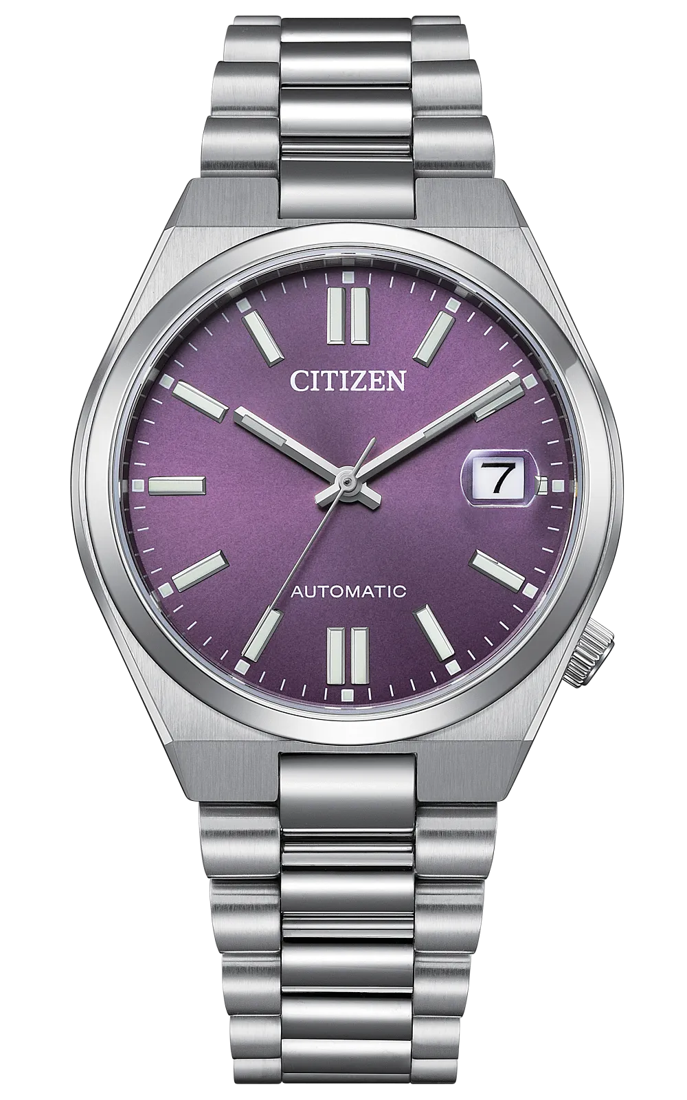 Citizen NJ0200-50W Tsuyosa automatic purple dial watch front view