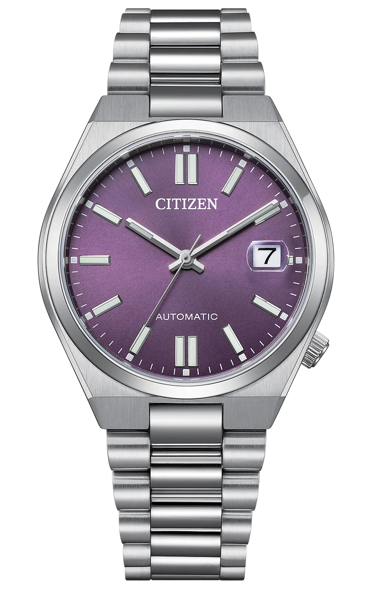 Citizen NJ0200-50W Tsuyosa automatic purple dial watch front view