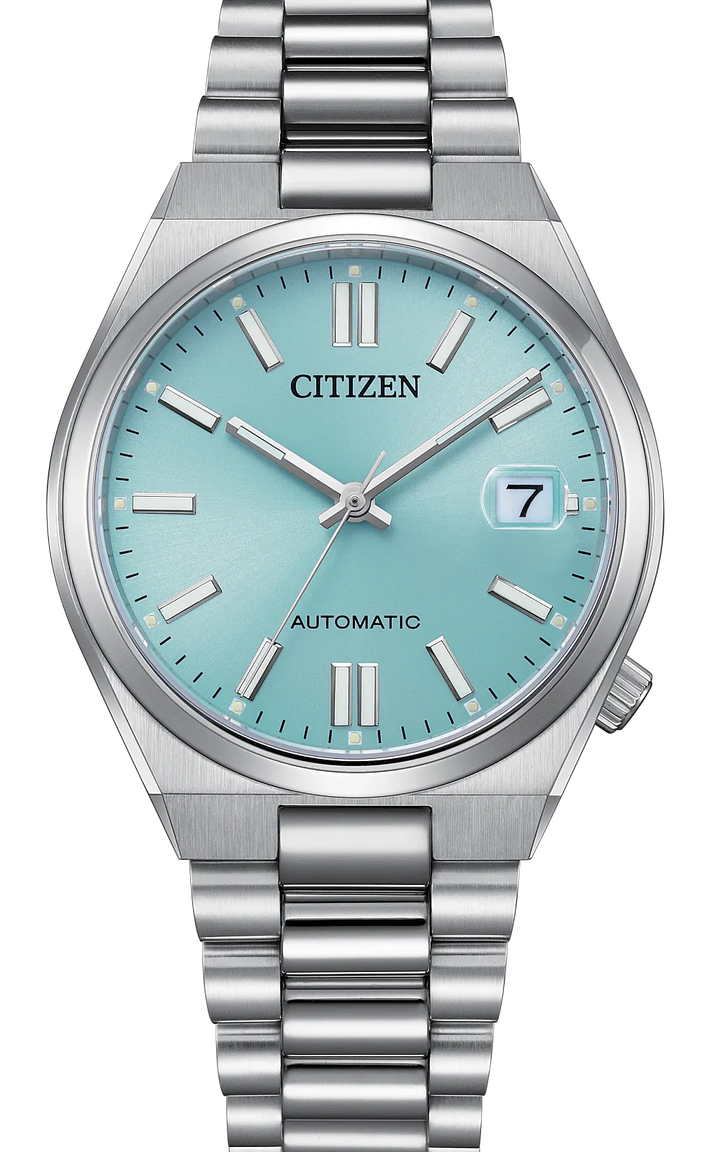 Citizen Tsuyosa NJ0200-50L automatic ice blue dial watch front view