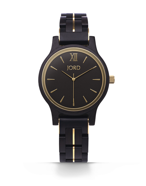 JORD Frankie 38 Ebony and Gold front view