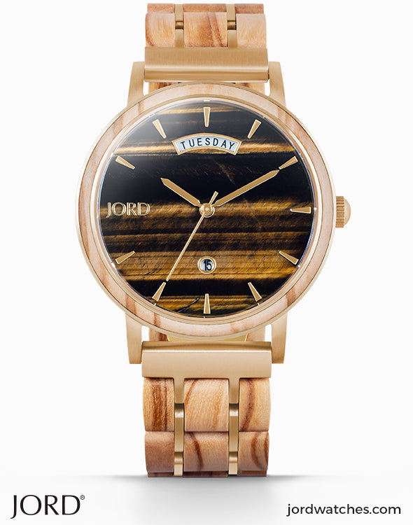 JORD Harper Tiger's Eye and Olive Wood alternate view