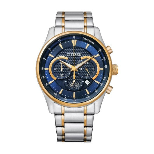 Citizen AN8194-51L blue dial chronograph front view
