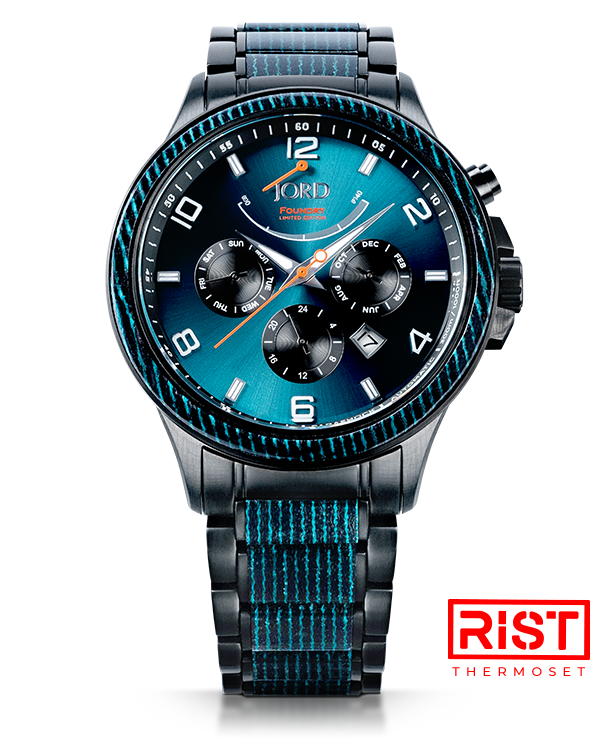 JORD Foundry Black and Teal automatic dive watch