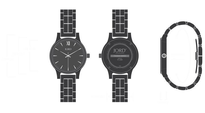 JORD Frankie 38 technical dimensions