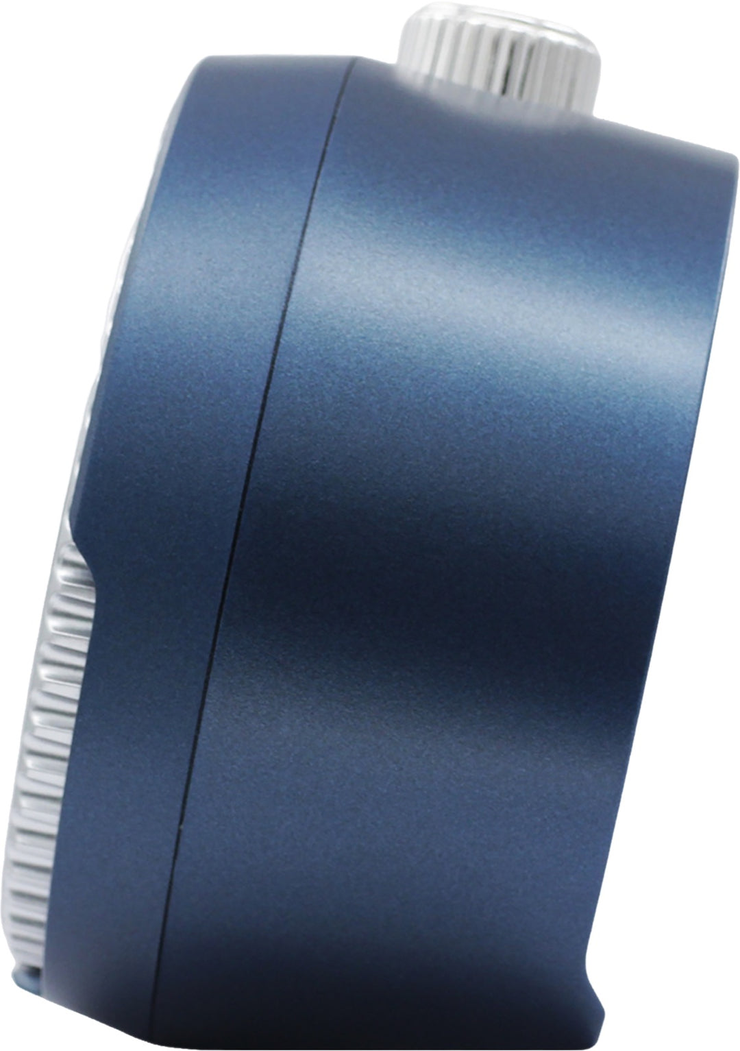 Seiko QHE207LLH blue rotating bezel alarm clock, side profile