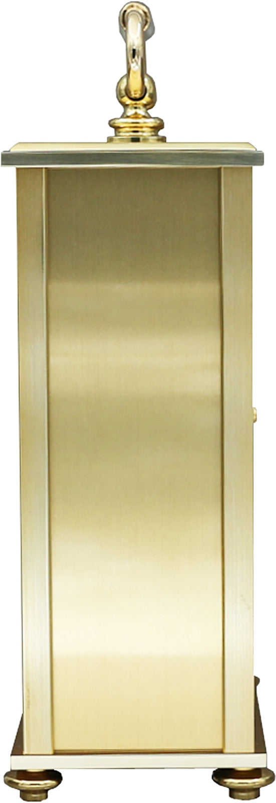 Seiko QHJ201GLH gold-tone chiming desk clock, side profile