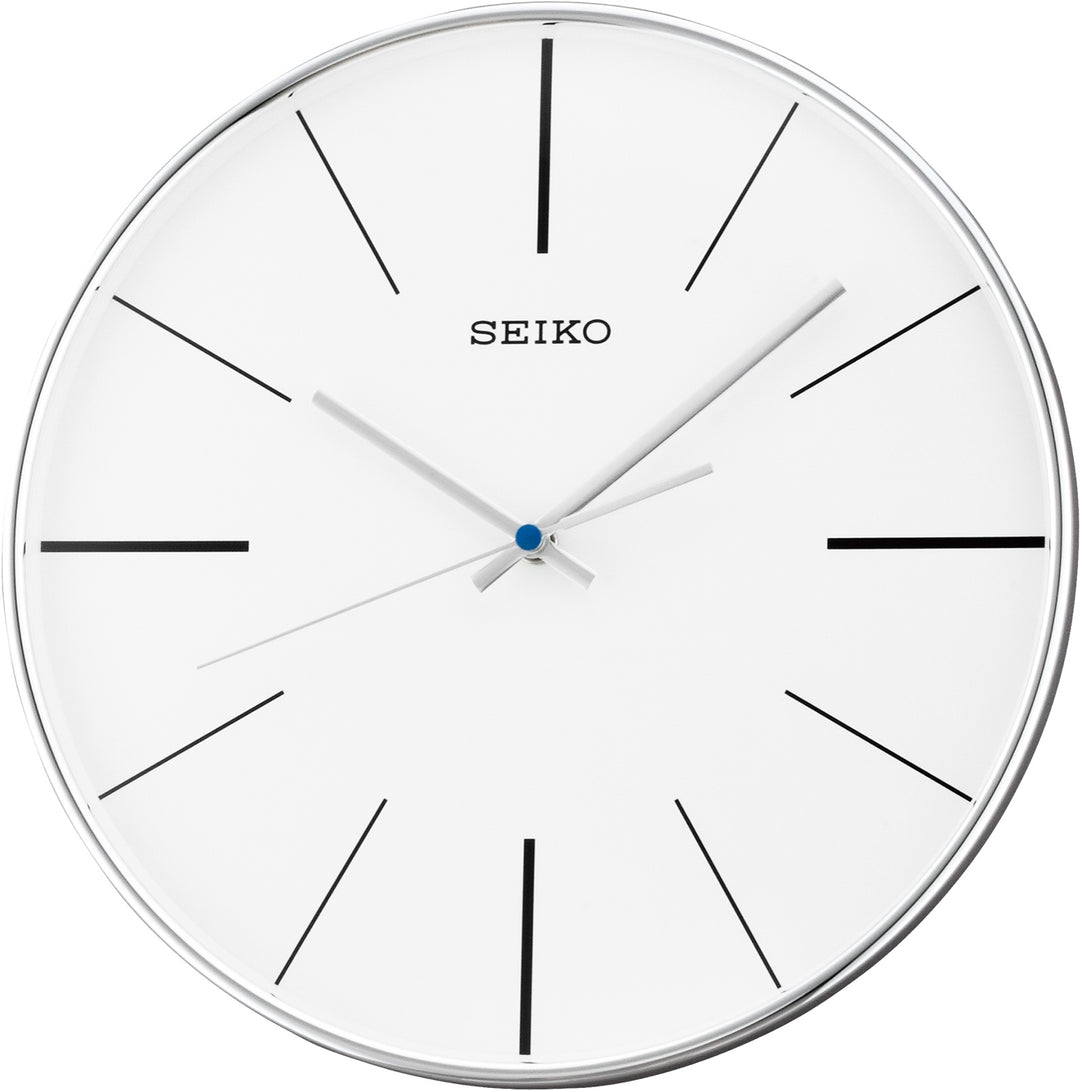 Seiko QXA634ALH Lenox silver-tone wall clock, front view