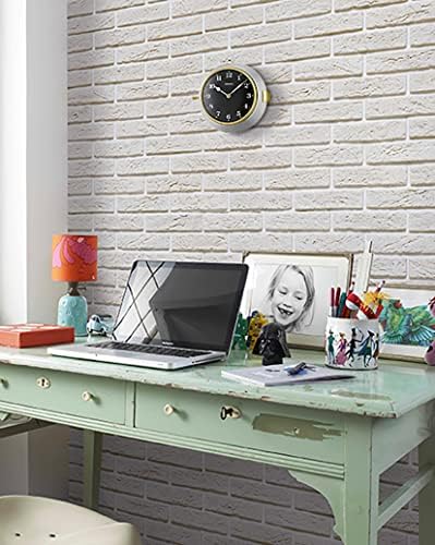 Seiko QXA761SLH Nao porthole wall clock displayed in a home office