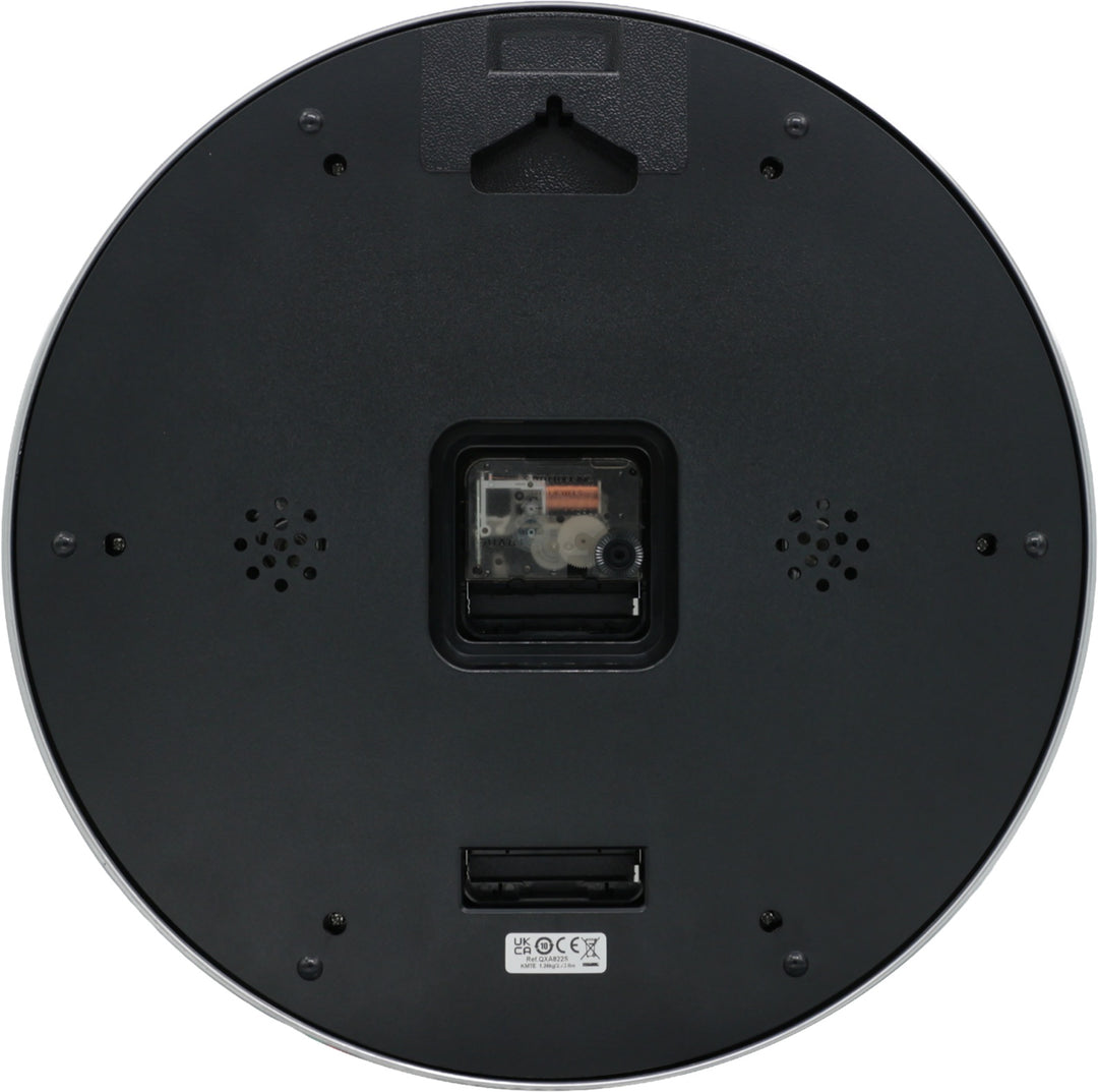 Seiko QXA822SLH Shelby wall clock, rear view and battery compartments