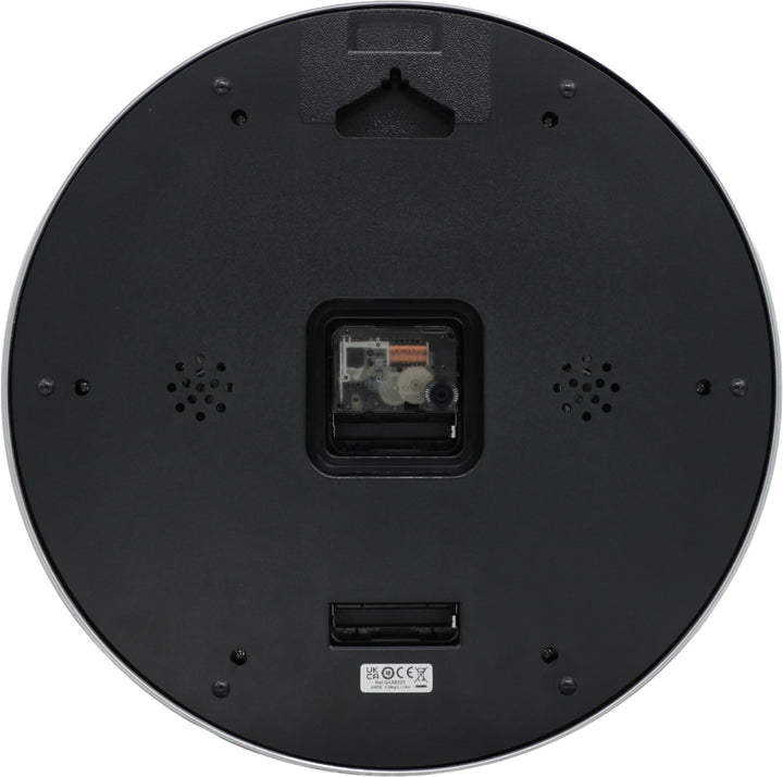 Seiko QXA822SLH Shelby wall clock, rear view and battery compartments