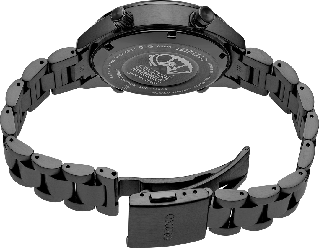 Seiko SFJ007 Prospex Speedtimer caseback and bracelet