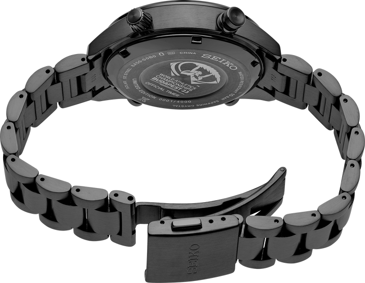 Seiko SFJ007 Prospex Speedtimer caseback and bracelet