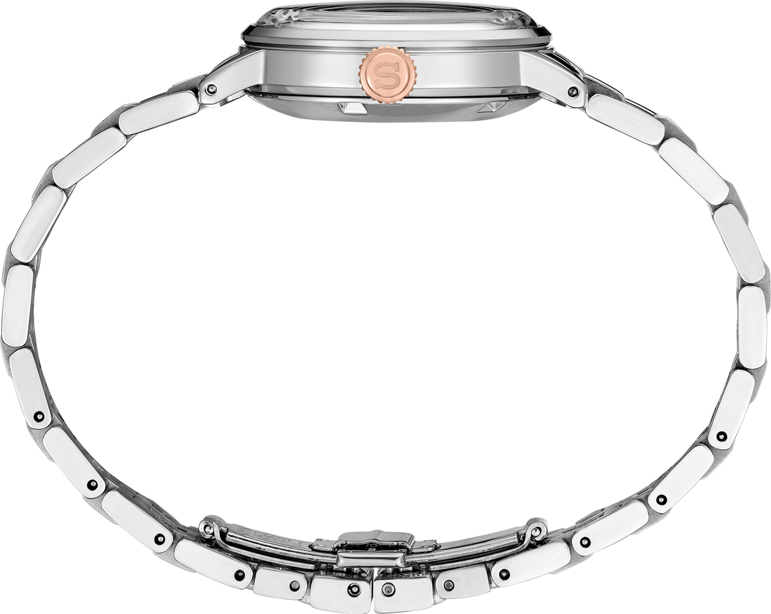 Seiko SRE009 Presage Cocktail Time women’s automatic watch angled view