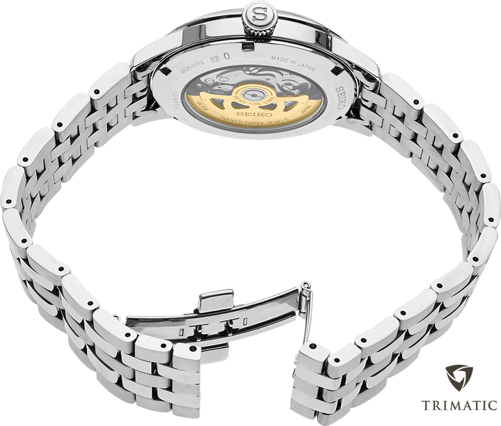 Seiko SRPB41 watch, caseback view