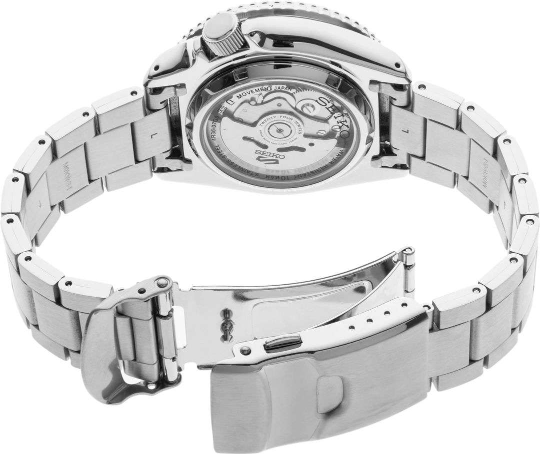 Seiko SRPD51 exhibition caseback, automatic movement and stainless steel clasp