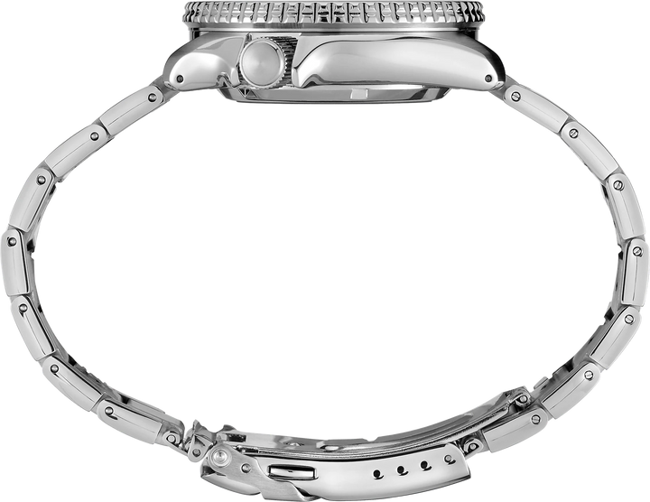 Seiko SRPD51 5 Sports automatic watch stainless steel case and bracelet, side profile