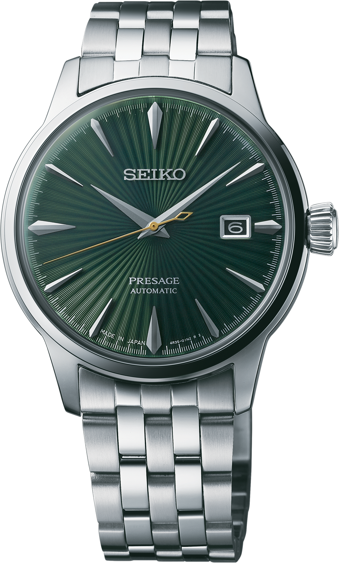 Seiko SRPE15 watch, front view