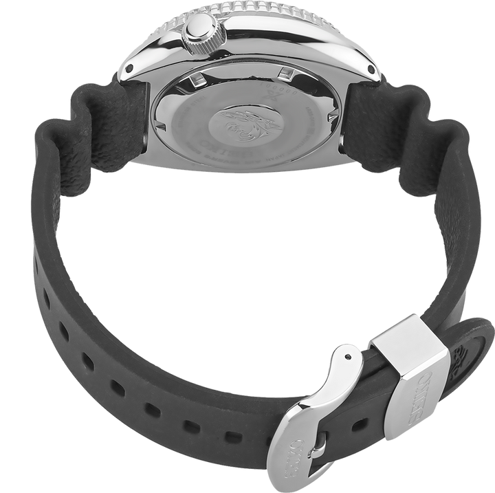 Seiko SRPE93 watch, caseback view