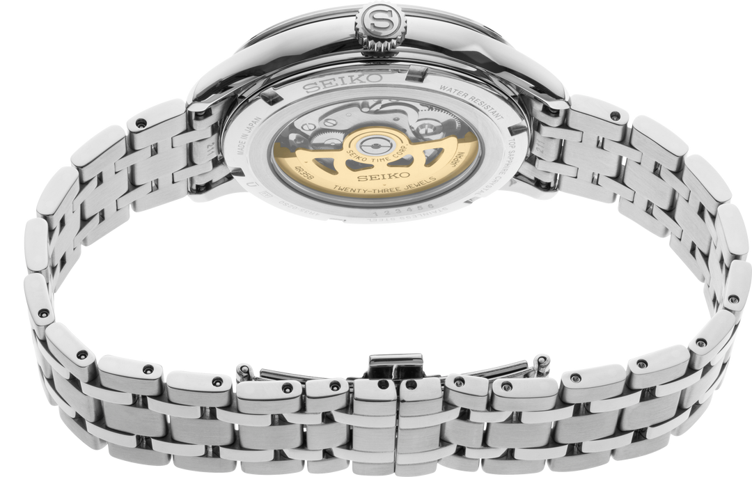 Seiko SRPF53 watch, caseback view