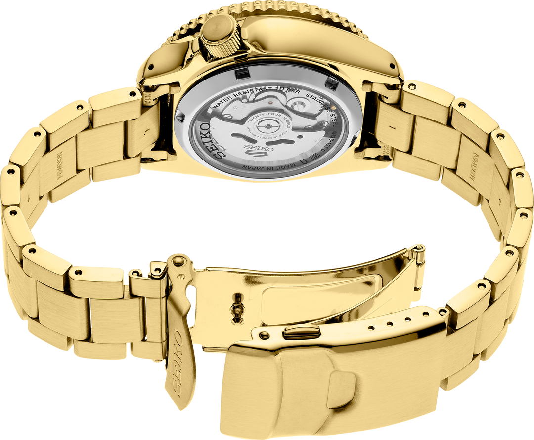 Seiko SRPK18 5 Sports automatic watch caseback view