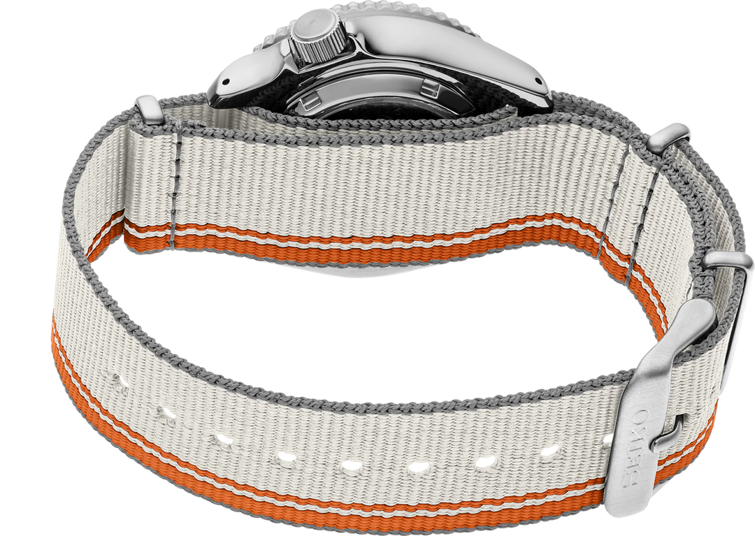 Seiko SRPK73 5 Sports automatic watch exhibition caseback view