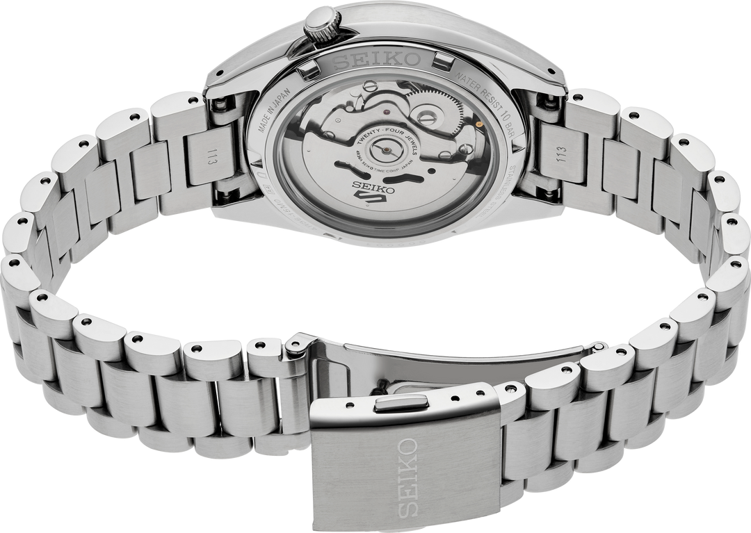 Seiko SRPL59 5 Sports automatic watch caseback and bracelet
