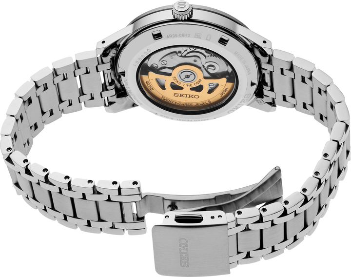Seiko SRPL71 Presage Style60s automatic watch see-through caseback
