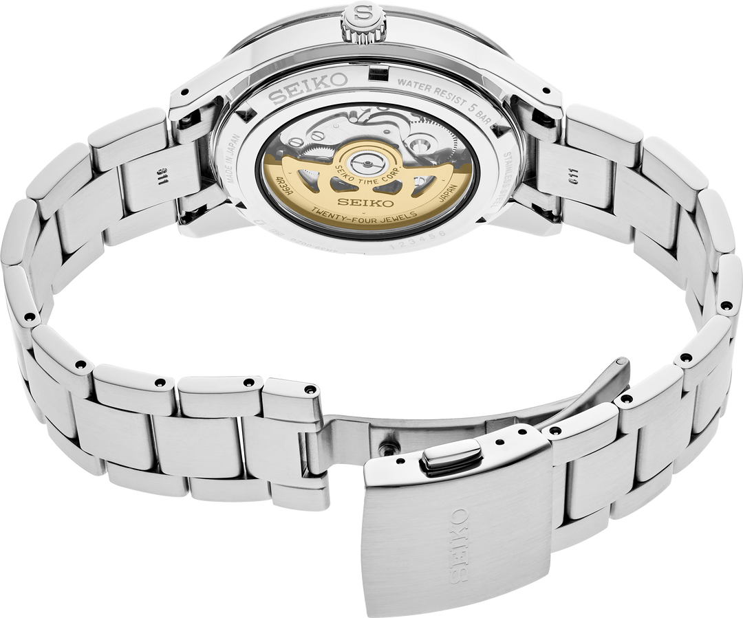 Seiko SSA425 watch, caseback view