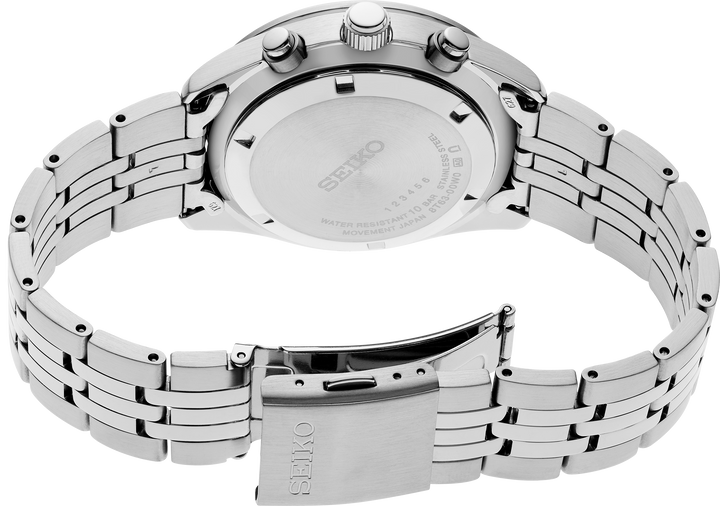 Seiko SSB425 watch, caseback view