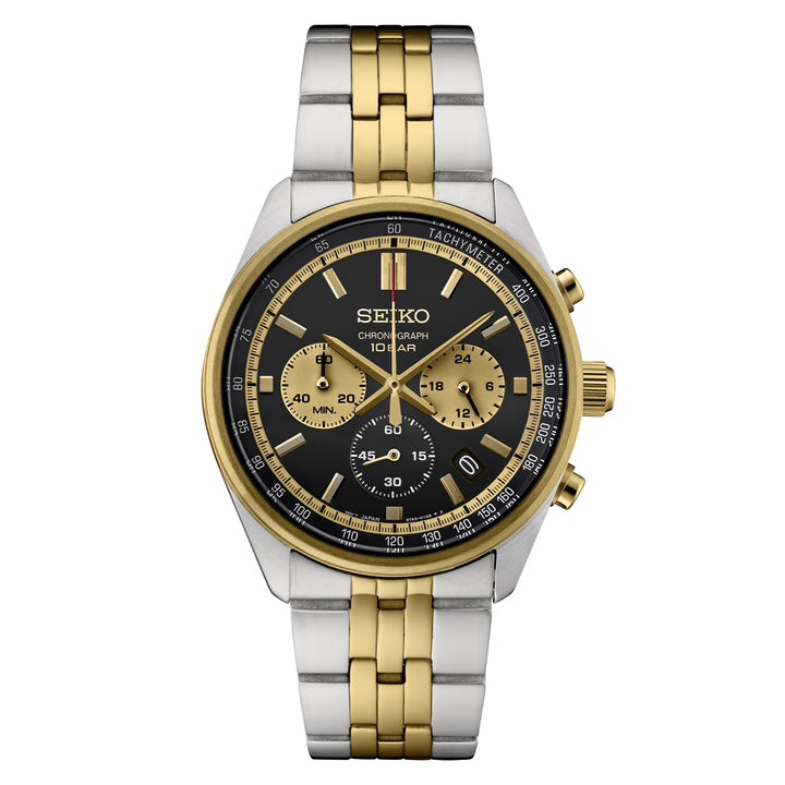 Seiko SSB430 Essentials chronograph watch front view