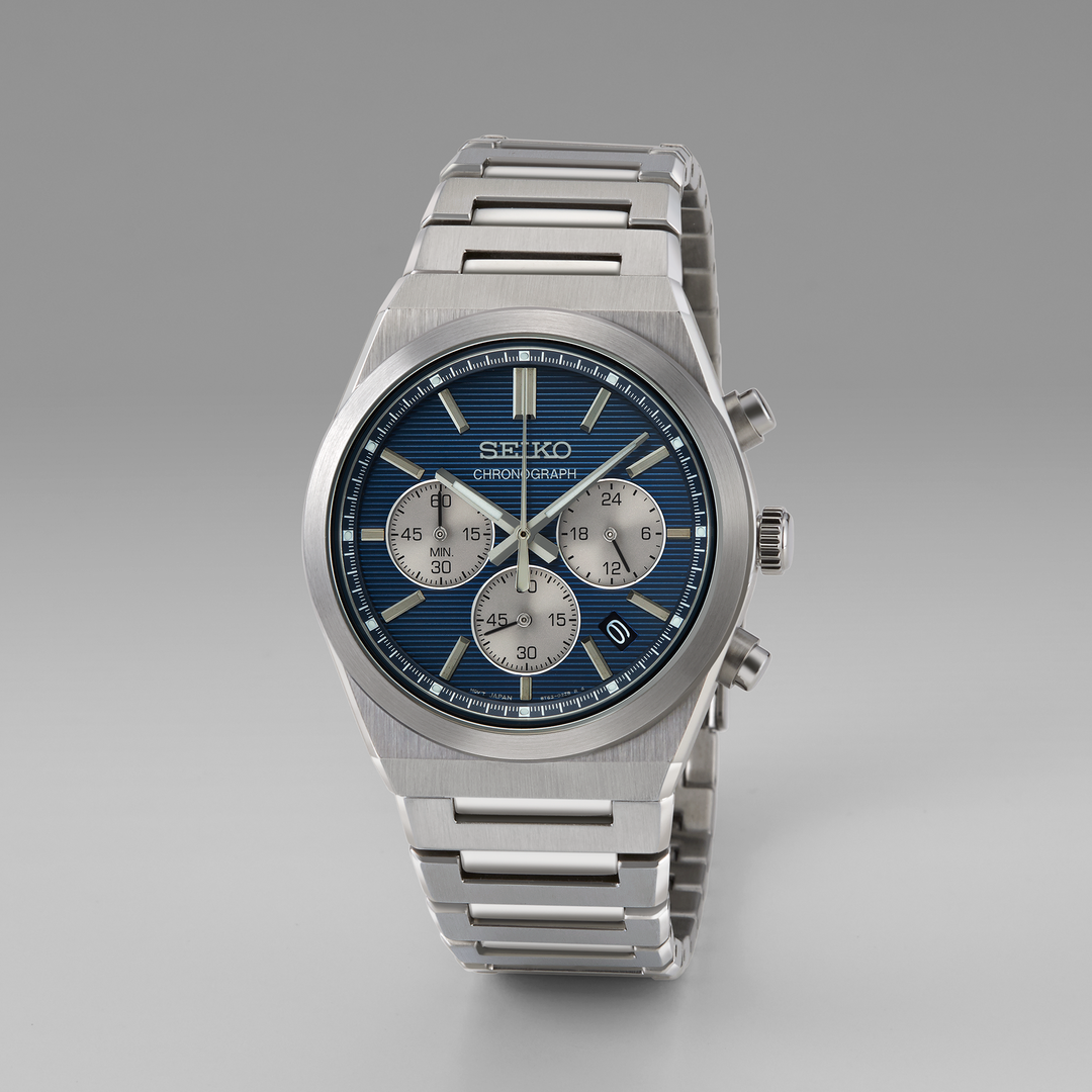 Seiko SSB453 Essentials chronograph lifestyle view