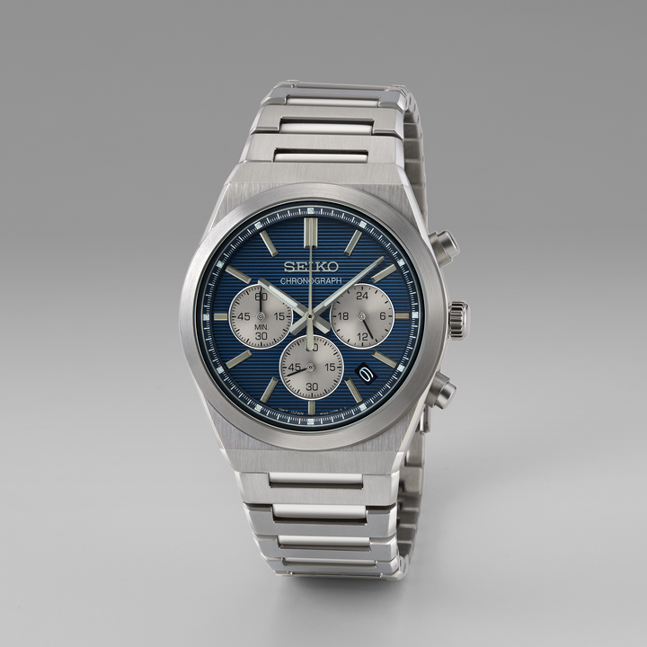 Seiko SSB453 Essentials chronograph lifestyle view