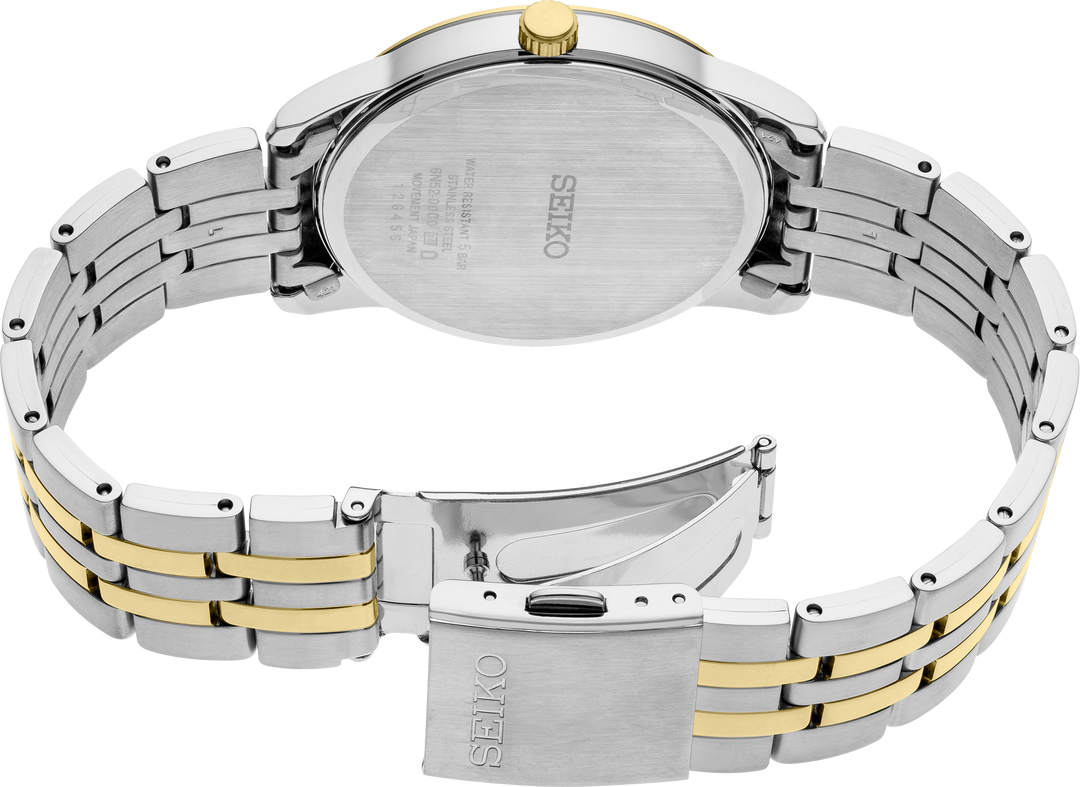 Seiko SUR402 watch, caseback view