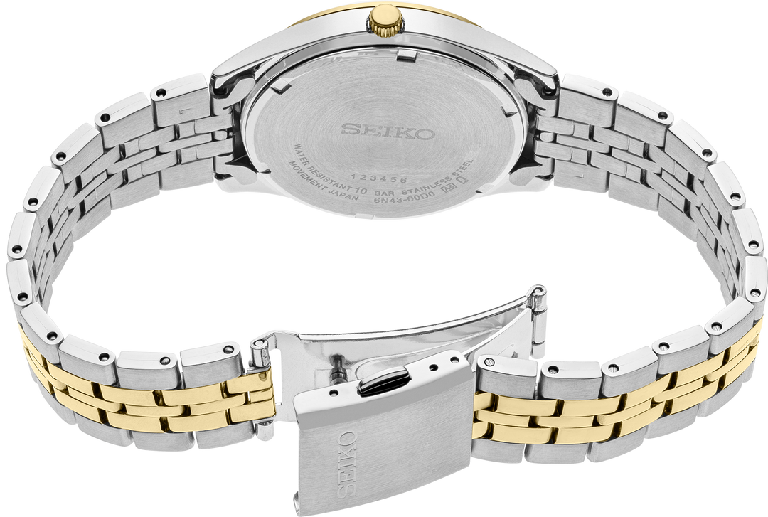 Seiko SUR430 Essentials Two-Tone Quartz Day-Date Watch - view 3