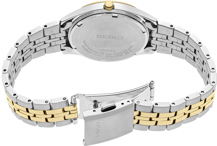 Seiko SUR430 Essentials Two-Tone Quartz Day-Date Watch - view 3