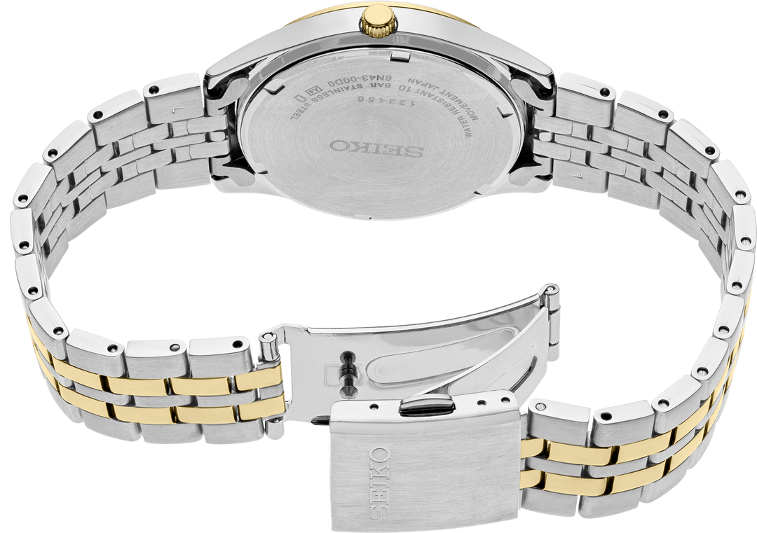 Seiko SUR432 watch, caseback view