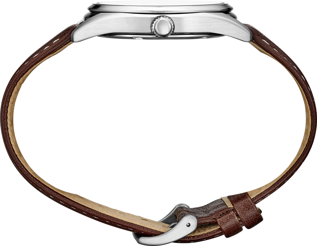 Seiko SUR449 green dial quartz watch side profile