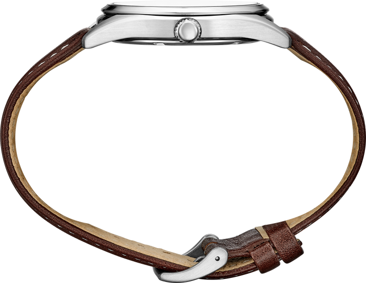 Seiko SUR449 green dial quartz watch side profile