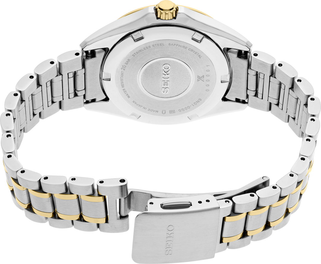 Seiko SUR608 ladies quartz watch caseback and bracelet
