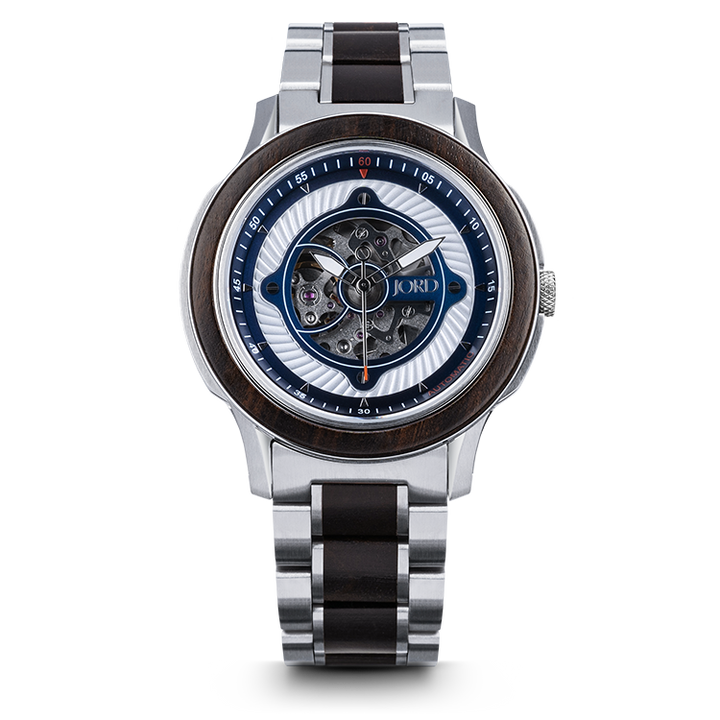 JORD Stearman Dark Sandalwood and Stainless front view