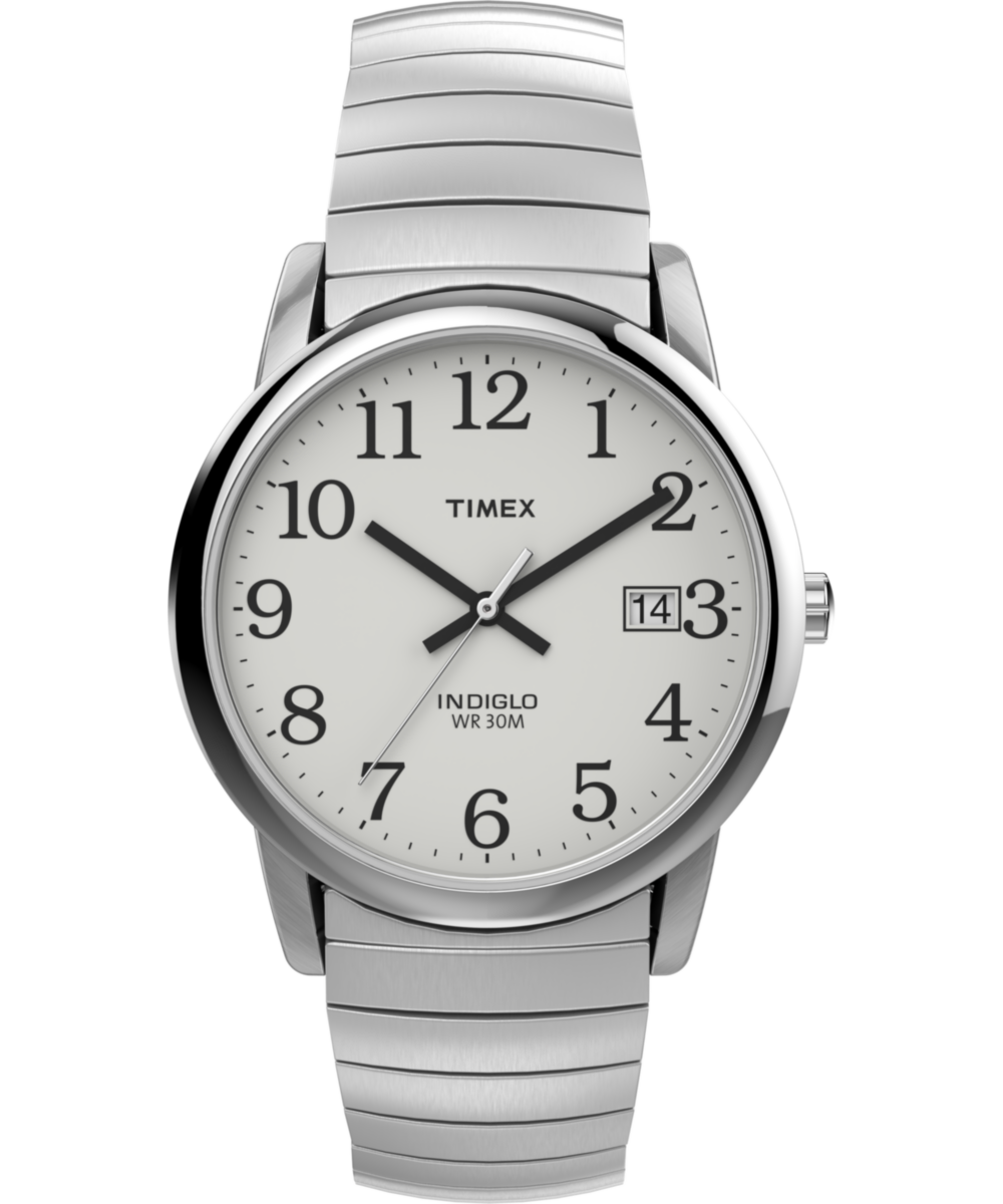 Timex Easy Reader 35mm Silver-Tone Expansion Band Watch T2H451 front view