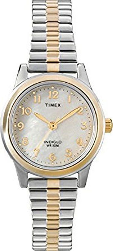 Timex T2M8289J Essex Avenue two-tone mother-of-pearl women's watch