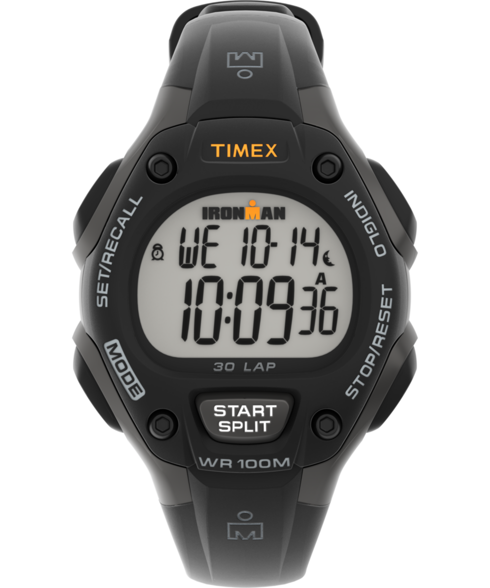 Timex Ironman Classic 30 midsize black resin digital watch T5E961