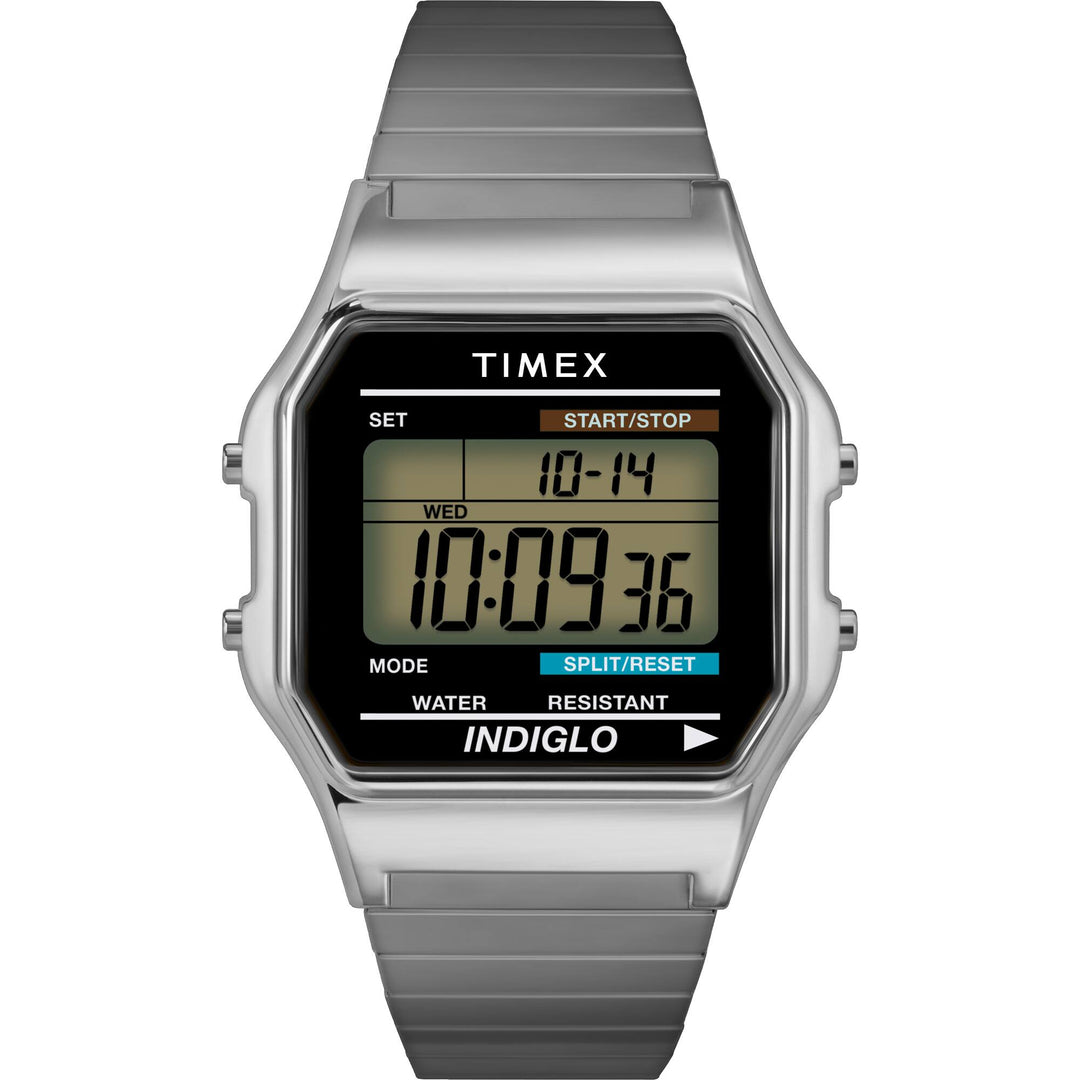 Timex T785879J Classic digital silver-tone expansion band watch