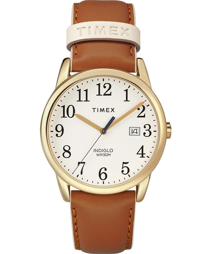 Timex Easy Reader women’s tan leather strap watch TW2R627009J