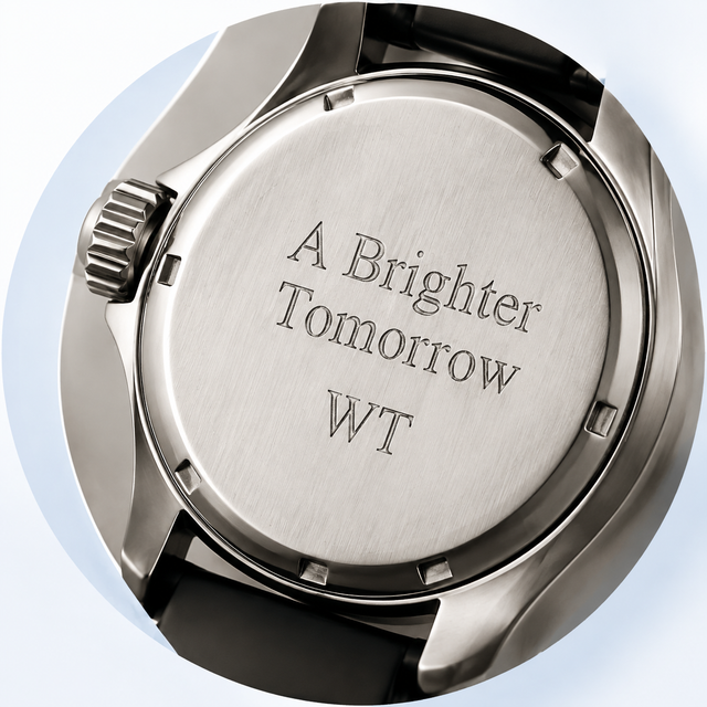 Personalized watch back with professional engraving