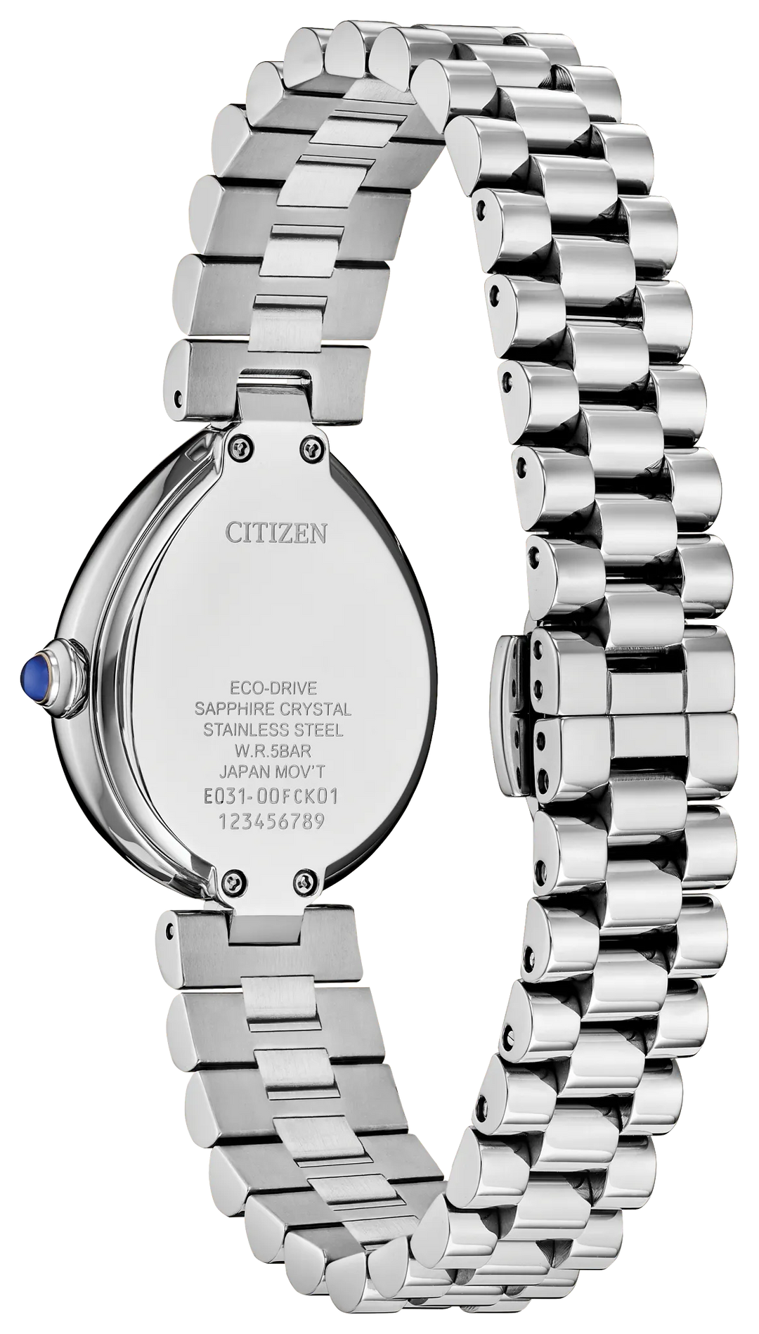 Citizen L Rainell EM1200-55A caseback and bracelet view